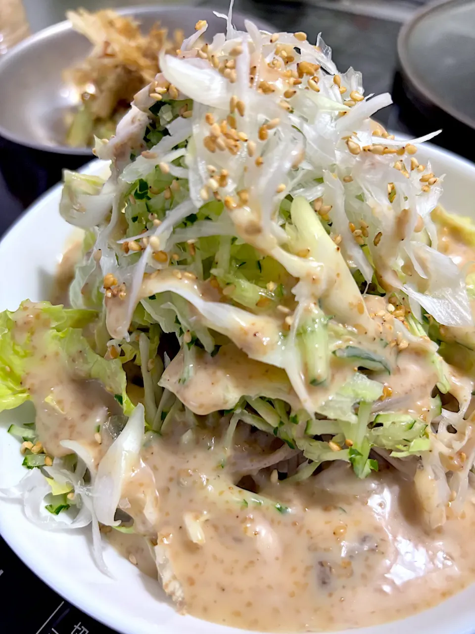 Falco*さんの料理 【超簡単！胡麻ダレシリーズ第3弾！】最終回！サラダの胡麻ドレそば🤤|𝓤𝓬𝓪さん