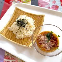 冷やし素麺　サバ缶入り麺つゆで| プクママさん