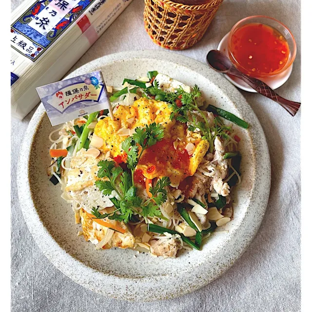 Snapdishの料理・レシピ写真:*･エスニック風そうめんチャンプルー*･｜今年の夏も、素麺やっぱり揖保乃糸♪