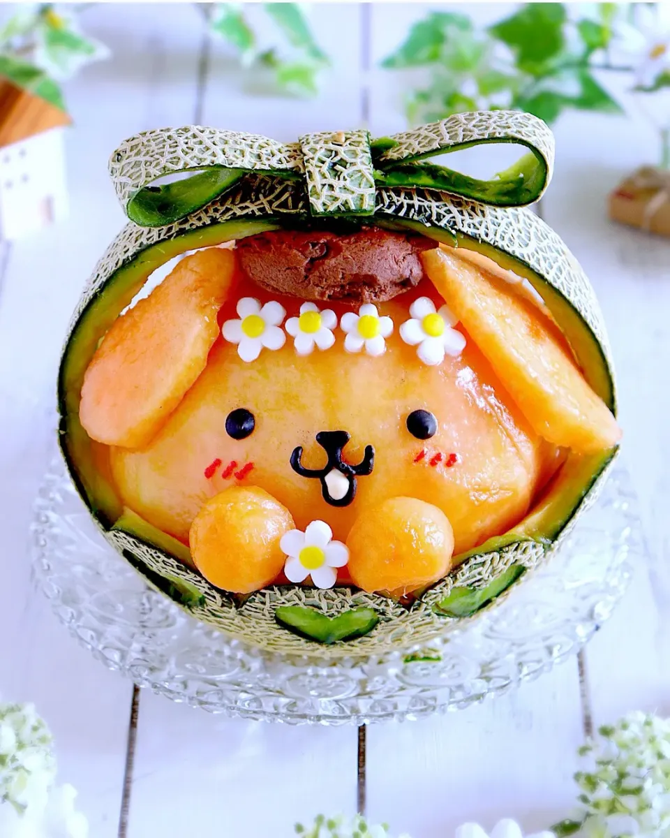 メロンバスケット🍈ポムポムプリン|あーたんさん