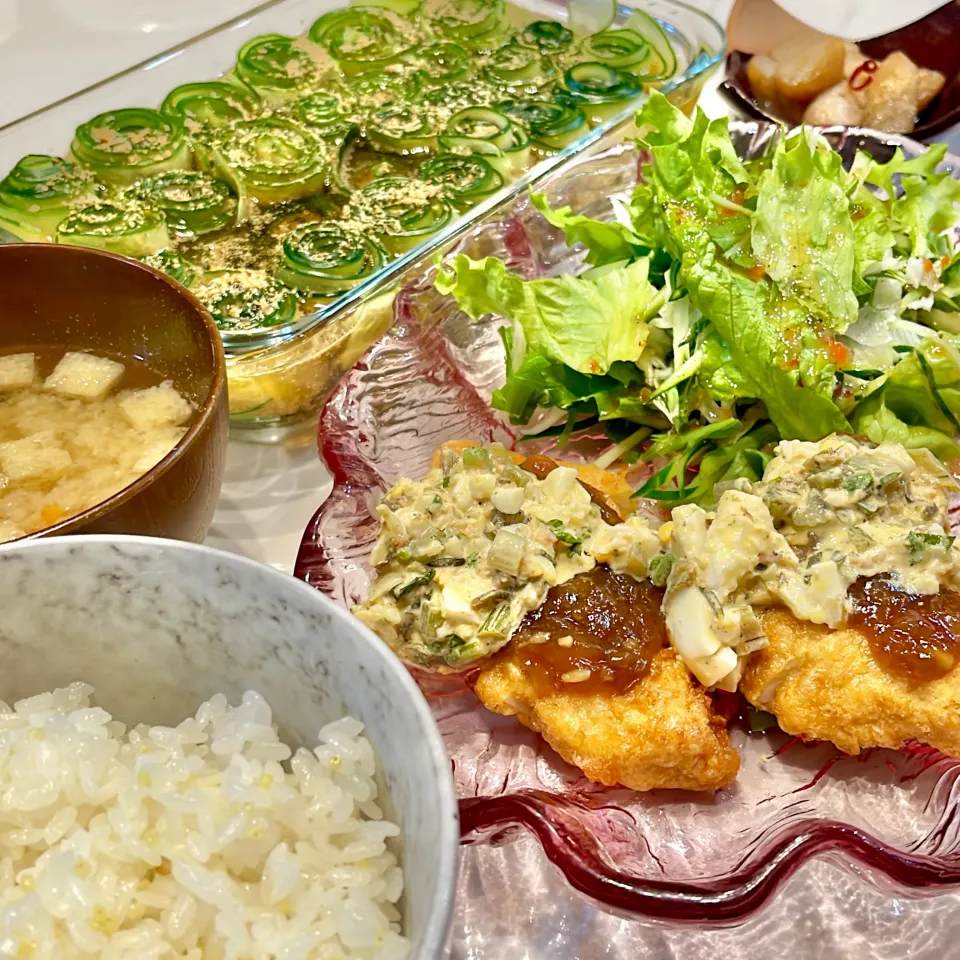 チキン南蛮2種盛り。他。|ぎんさん