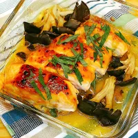 サーモンのとり野菜みそマヨ焼き|アスママさん
