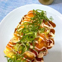 もやしたっぷりとん平焼き