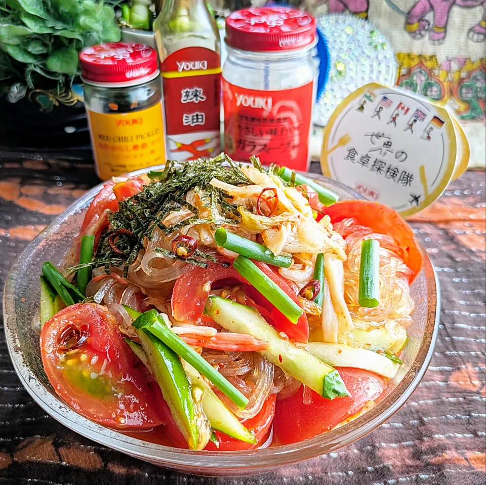 🌏『世界の食卓探検隊』🇰🇷韓国料理
【🇰🇷ビビン麺風春雨サラダ】|ayaさん