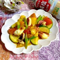 タコ🐙と野菜のカレー炒め✨|ringonamaさん