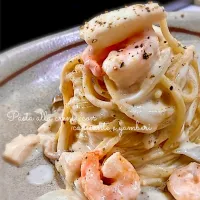 帆立と海老のクリームパスタ🇮🇹