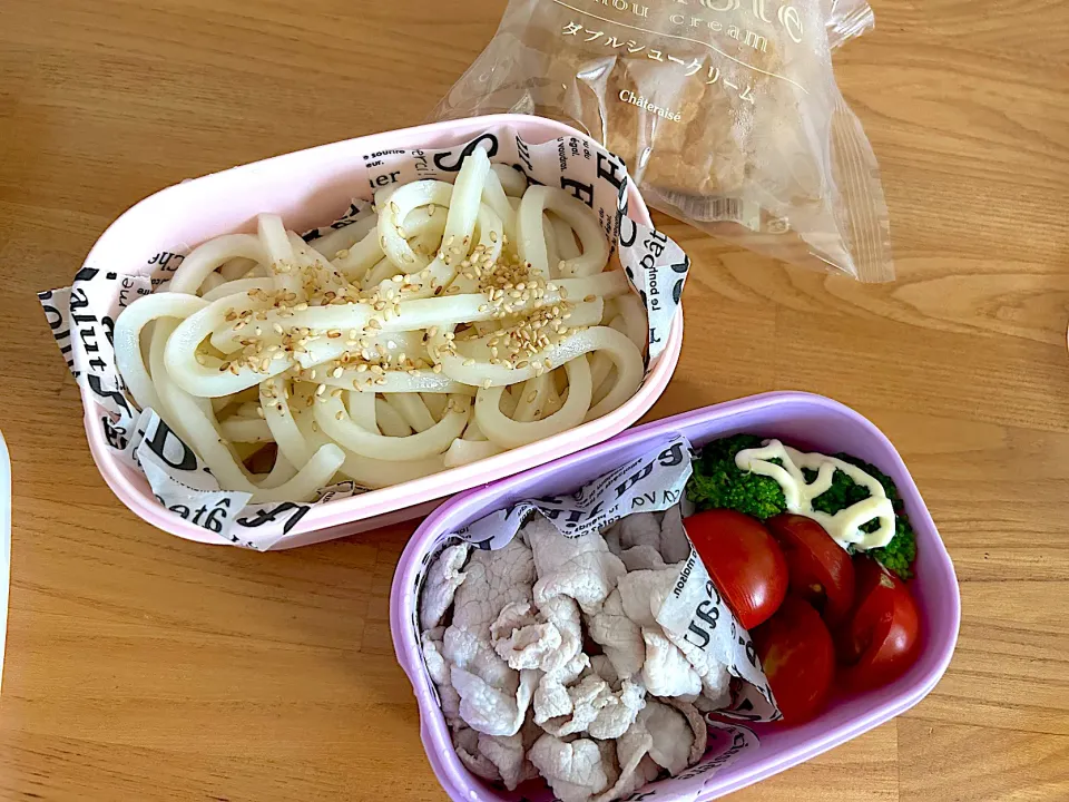 冷しゃぶうどん🥗シュークリーム|JKお弁当さん