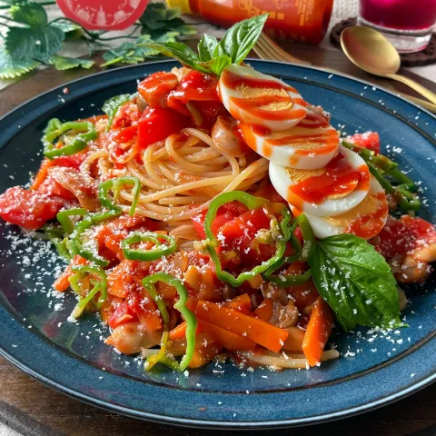 「シラチャー（レッド）」を使ってみたSnapdishの料理・レシピ写真:シラチャーde冷やしナポリタン