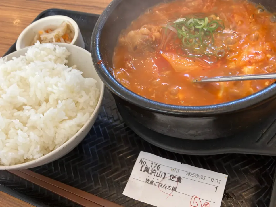 具沢山旨辛スン豆腐定食・ごはん大盛り|まさとさん