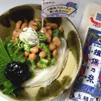 おくら納豆、海苔の佃煮で食べる素麺| 七海さん