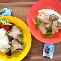 茄子と豚バラの味噌炒めで超時短の日🌛for kids|みーぬさん