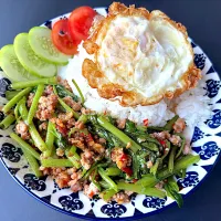 🌱ผักบุ้งหมูสับ🐷