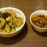 ズッキーニの味噌煮とチャプチェ|ご飯がススムくんさん