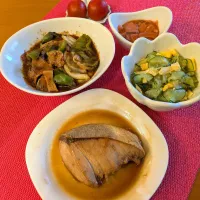 ☆ブリ照り焼き　☆回鍋肉　☆キュウリ酢味噌和え　☆トマト| chikakoさん