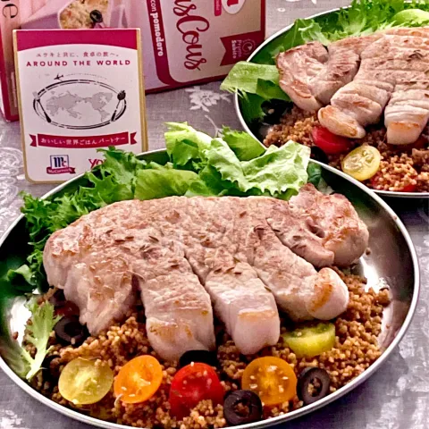 「クスクス　トマト」を使ってみたSnapdishの料理・レシピ写真:グリルポーク＆トマトクスクス🇮🇹🐷🍅