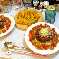 タコライス＆とうもろこしのバター醤油炒め🌽|めいさん
