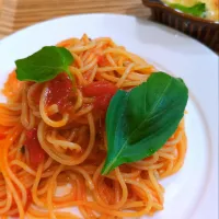 トマトとバジルの冷製パスタ|Hamuさん