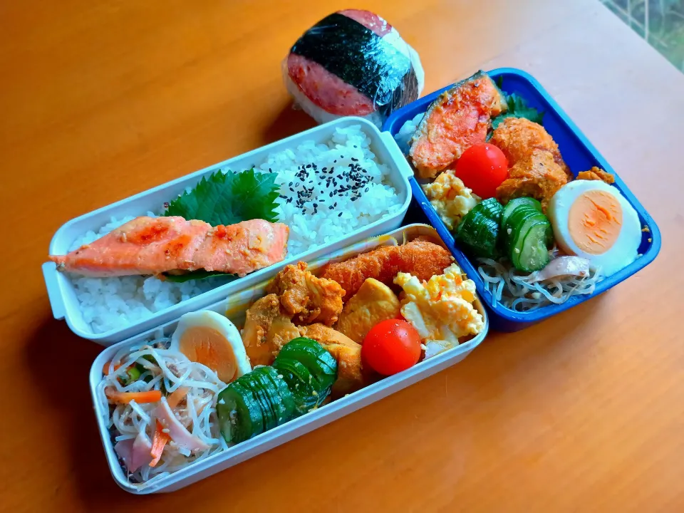 次男・私弁当&おにぎり|tamagomagomagoさん