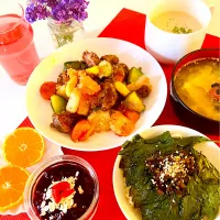 鶏レバー唐揚げ季節の野菜中華甘酢あん|HAMI69さん
