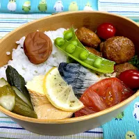 焼きサバ、つくね、玉子焼き🍱| なお🅿️さん
