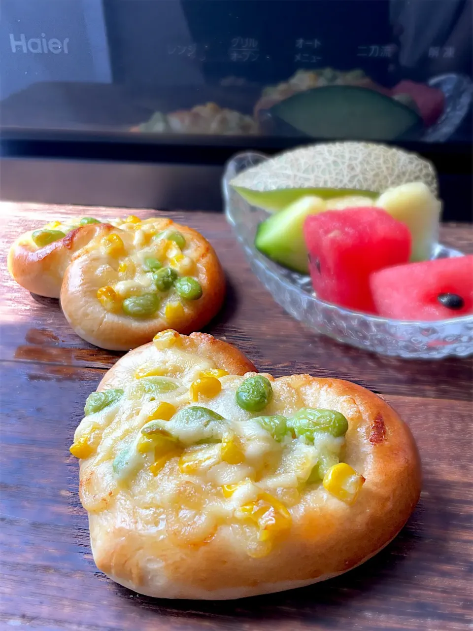 枝豆コーンチーズdeハートパン❤️|9421beruさん
