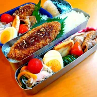 次男・私弁当&おにぎり|tamagomagomagoさん