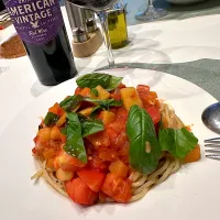 トマトパスタ🍝🍅➰🍷👍|ナムナムさん