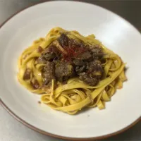 牛すじの時雨煮パスタ|ゆめみどりさん