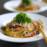 夏の定番！鰻とキュウリのパスタ