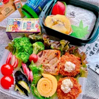 2025/07/05 鮪うまつゆ焼きとチキン南蛮カツのお弁当