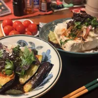 焼き茄子と冷奴