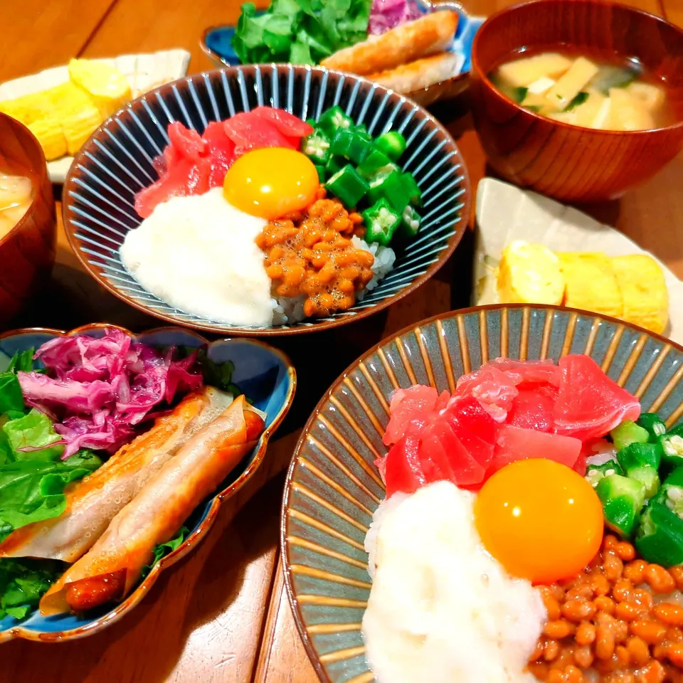 ネバネバ丼で晩ごはん✨|さらママさん