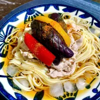 素麺　豚しゃぶと夏野菜トッピング|virginiaさん