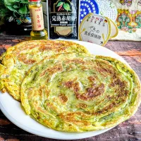 🌏『世界の食卓探検隊』🇨🇳中国料理
【🇨🇳葱油餅】
（ツォンヨゥピン）