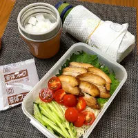 ⚾️部活弁当　冷やし中華、梅酢ドリンク、カルピス氷|柚子きりかさん