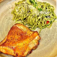 Pesto Pasta & Chicken Steak 🍝🍗🤤|An'leeさん