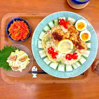 チキンのパスタサラダのおぼんごはん|すずさん