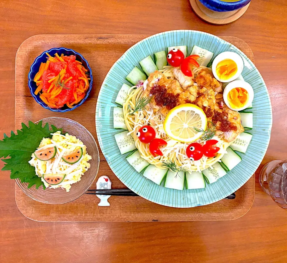 チキンのパスタサラダのおぼんごはん|すずさん