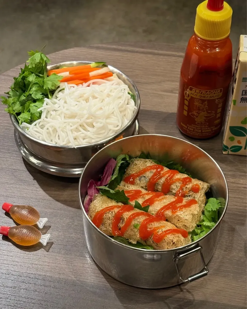 真心いきいきブンチャーゾー弁当     bún chả giò|まる(丸大豆)さん