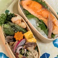 本日のお弁当〜アトランティックサーモン焼弁当