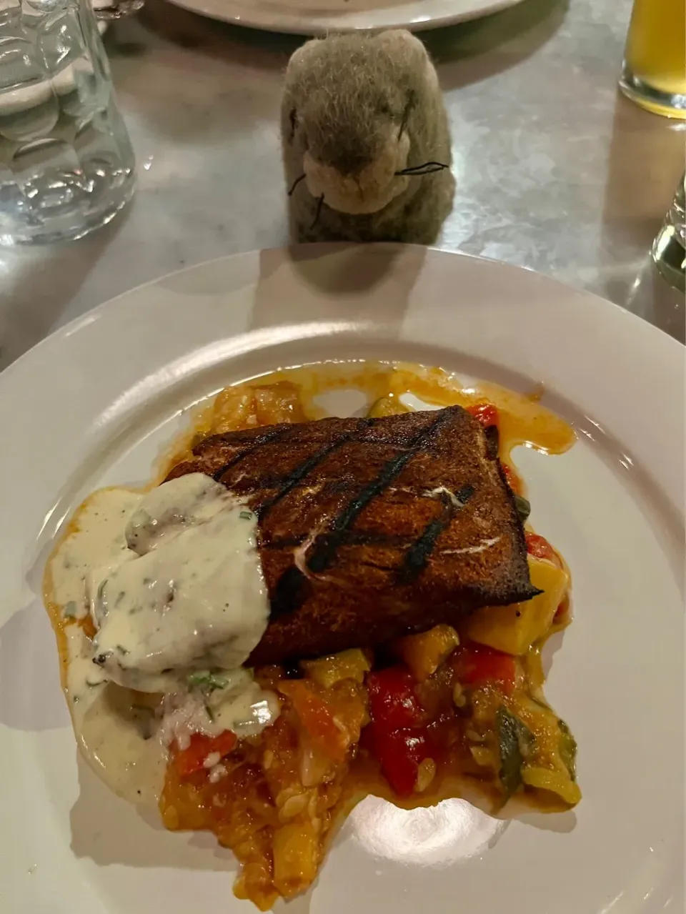 2024/7/5   チャタヌーガで焼き鮭とラタトｳイユ　Roasted Salmon with Ratatouille in Chattanooga, TN|19 Boys & 野鳥さん