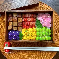 紫陽花モザイク弁当🍱|まぁちゃんさん