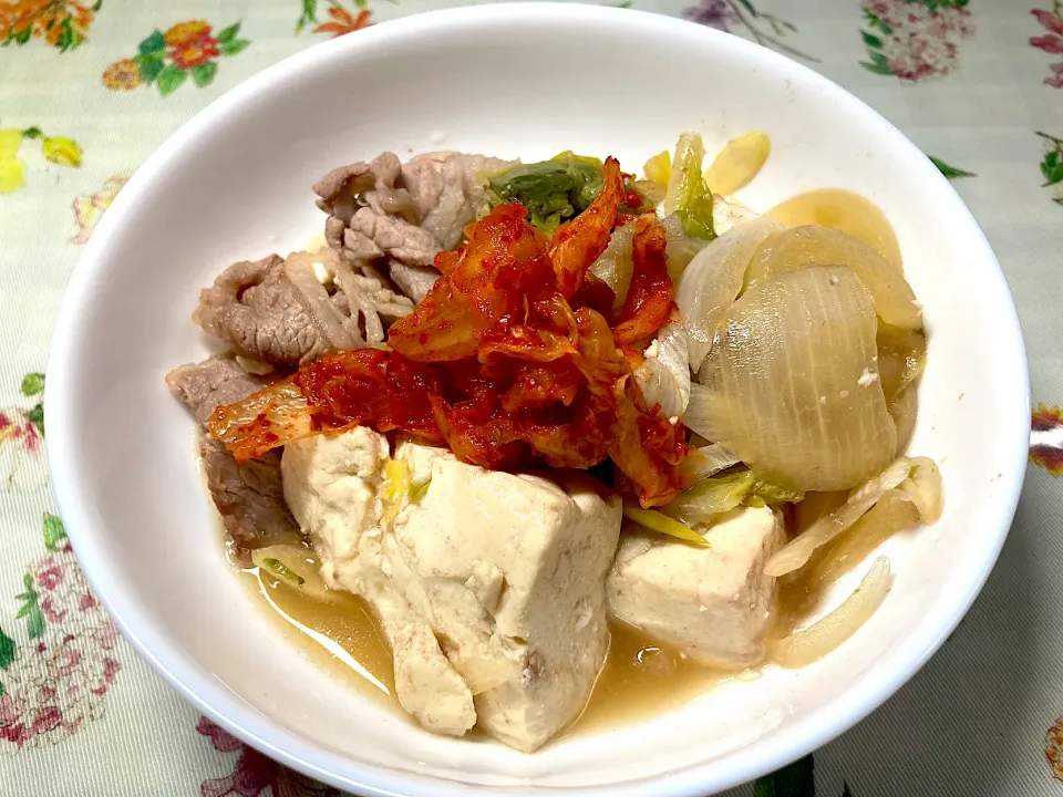 キムチ肉豆腐|ここさん