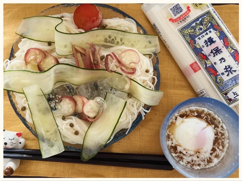 七夕🎋は揖保乃糸の天の川と短冊のきゅうり🥒に願いを込めて🙏|ワイントンさん