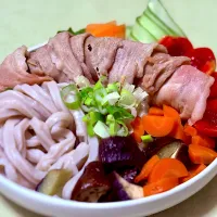 三元豚ロース冷しゃぶ ぶっかけうどん| マニラ男さん