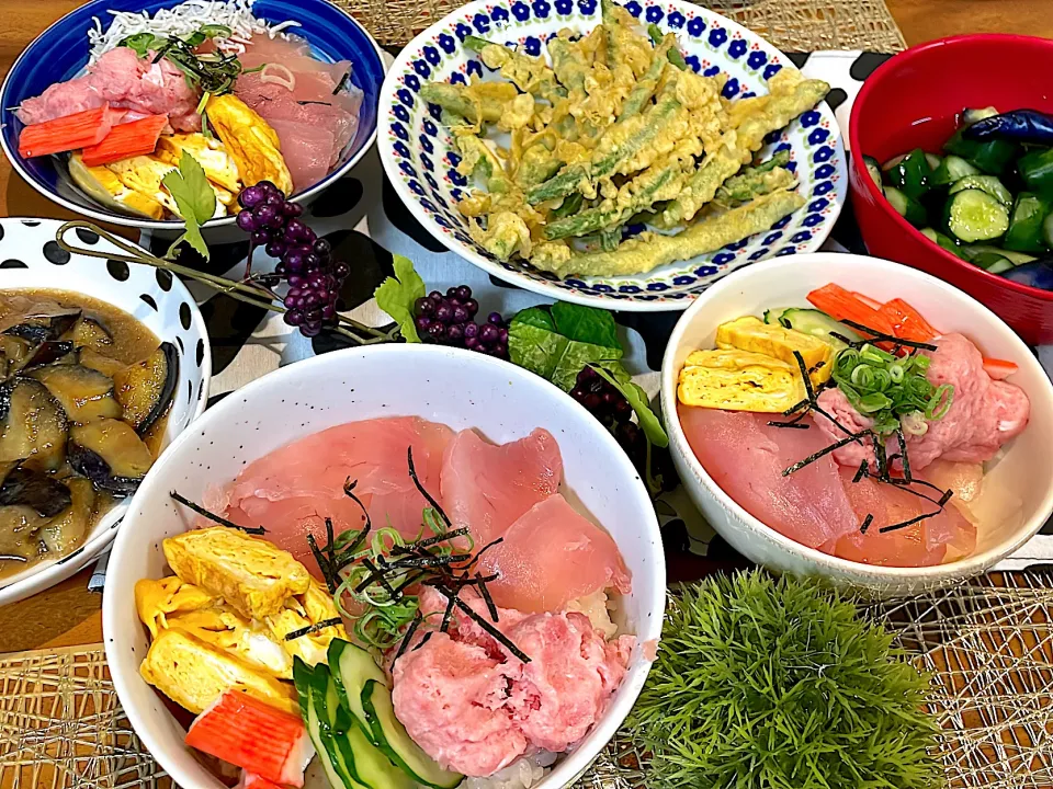 ネギトロとまぐろの丼🍣アルモンデ👍|🌼はなちゃん🌼さん