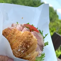 プレツェルクロワッサンサンド白馬豚|ゆりちさん