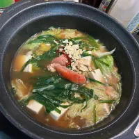 米久の冷食だけど明太もつ鍋|りょうさん