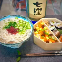 冷かけそうめんと、ちらし寿司🎋