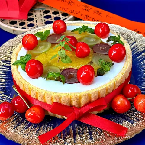 「「カルピス®」（希釈用）」を使ってみたSnapdishの料理・レシピ写真:シャルロットのゼリーケーキ🎋⋆*✨